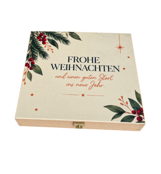 Pralinen Holzkiste Weihnachten Geschenk